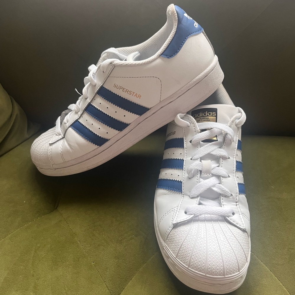Royal Blue Adidas Superstar (Men 5.5 Women 6.5)